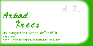 arpad krecs business card